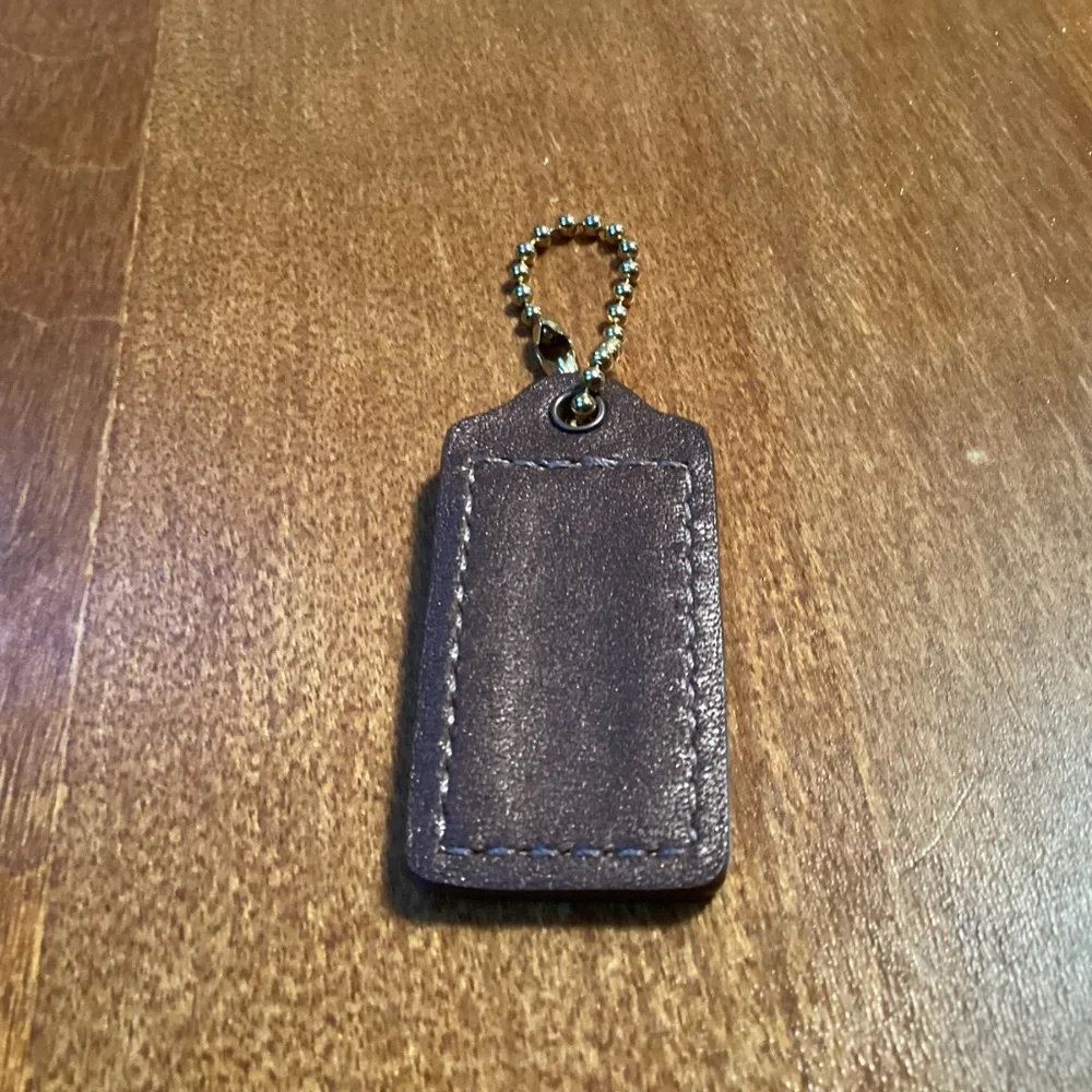 Coach Dark Brown Leather Bag Tag/Hang Tag